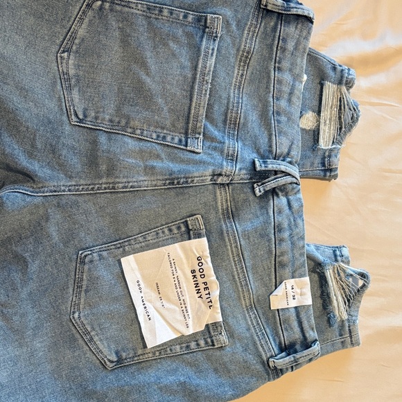 Good American Petite Skinny Ripped Denim Jeans - Picture 3 of 4